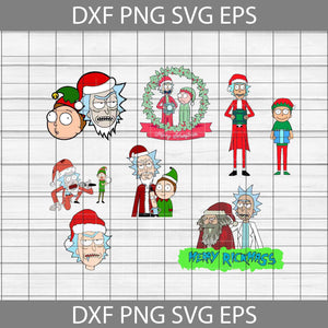 Rick and Morty Christmas Svg, Cartoon Svg, Bundle, Christmas Svg, Gift Svg, Cricut File, Clipart, Svg, Png, Eps, Dxf