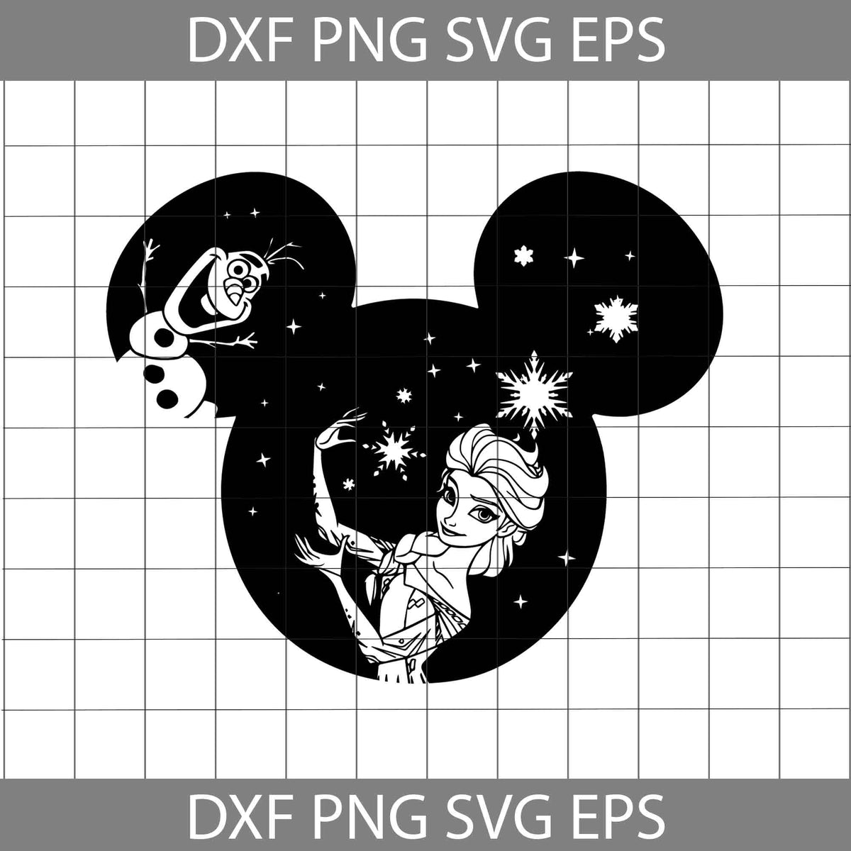 Elsa Mickey Ears Svg, Olaf SVg, Frozen Svg, Princess Svg, Cartoon Svg ...