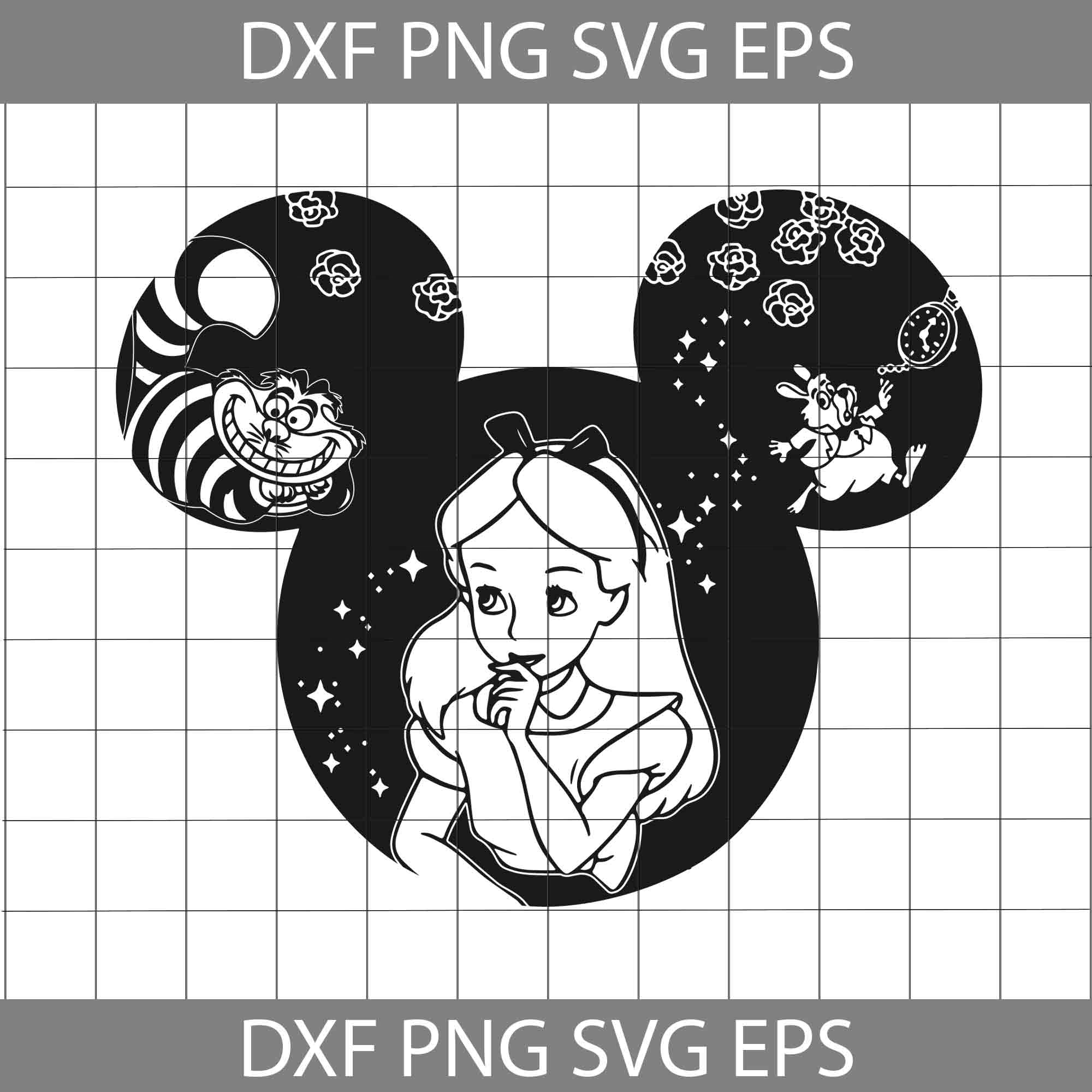 Alice Mickey Ears Svg, Alice In Wonderland SVg, Princess Svg, Cartoon Svg,  Cricut File, Clipart, Svg, Png, Eps, Dxf | Svgspecial, image size:2000x2000