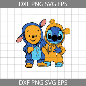 Pooh And Stitch Cosplay Svg, Bear cuties Svg, Halloween Svg, Halloween Gift Svg, Funny, Cuties, Horror Svg,Cricut File, Clipart, Svg, Png, Eps, Dxf