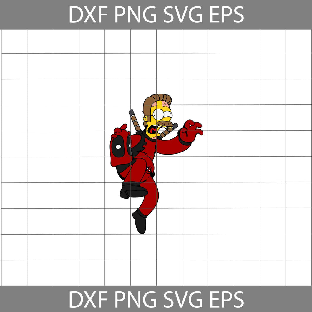 Ned Flanders Svg, Deadpool SVg, The Simpsons SVg, cartoon Svg, Halloween Svg, Halloween Gift SVg, Cricut File, clipart, svg, png, eps, dxf