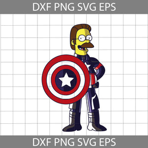 Ned Flanders Svg, Captain America SVg, The Simpsons SVg, cartoon Svg, Halloween Svg, Halloween Gift SVg, Cricut File, clipart, svg, png, eps, dxf