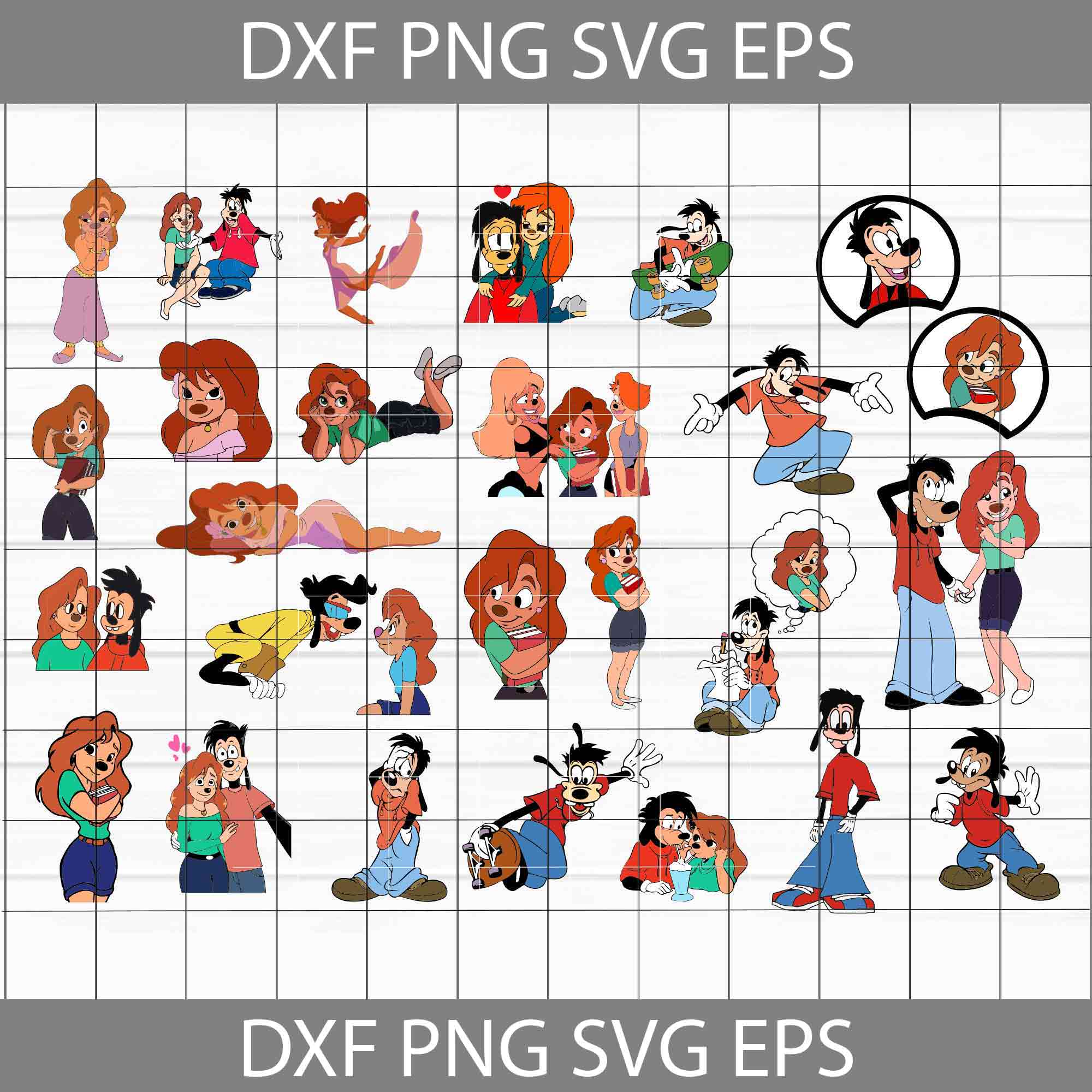 Max And Roxanne SVG, Goofy Movie SVg, Dog Cuties S SVg, Cartoon Svg,  Bundle, Cricut File, Clipart, Svg, Png, Eps, Dxf | Svgspecial