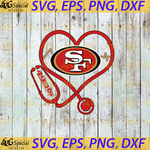 San Francisco 49ers Logo Nurse Love Svg, New Orleans Saints Svg, NFL Svg, Football Svg, Cricut File, Clipart, Love Saints Svg, Png, Eps, Dxf