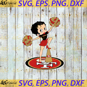San Francisco 49ers Logo Betty Boop Cheerleader NFL Svg, Houston Texans Svg, NFL Svg, Cricut File, Clipart, Football Svg, Sport Svg, Png, Eps, Dxf