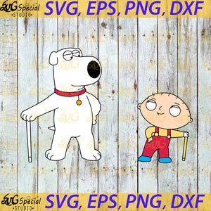 Stewie And Brian Svg, Cartoon Svg, Cricut File, Clip Art, Chibi Svg, Funny Cartoon Svg, Dog Svg, Babe Svg, Png, Eps, Dxf