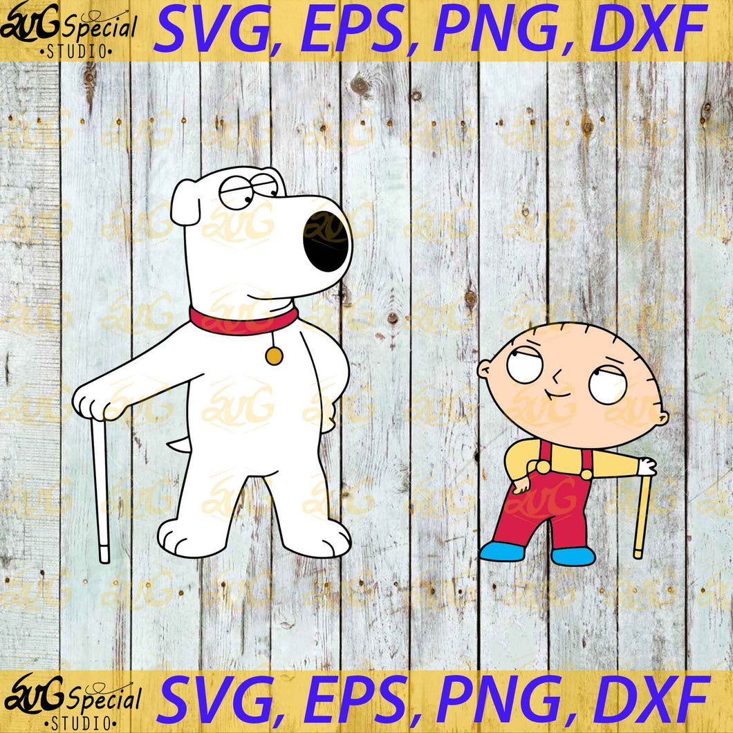 Stewie And Brian Svg, Cartoon Svg, Cricut File, Clip Art, Chibi Svg, Funny Cartoon Svg, Dog Svg, Babe Svg, Png, Eps, Dxf