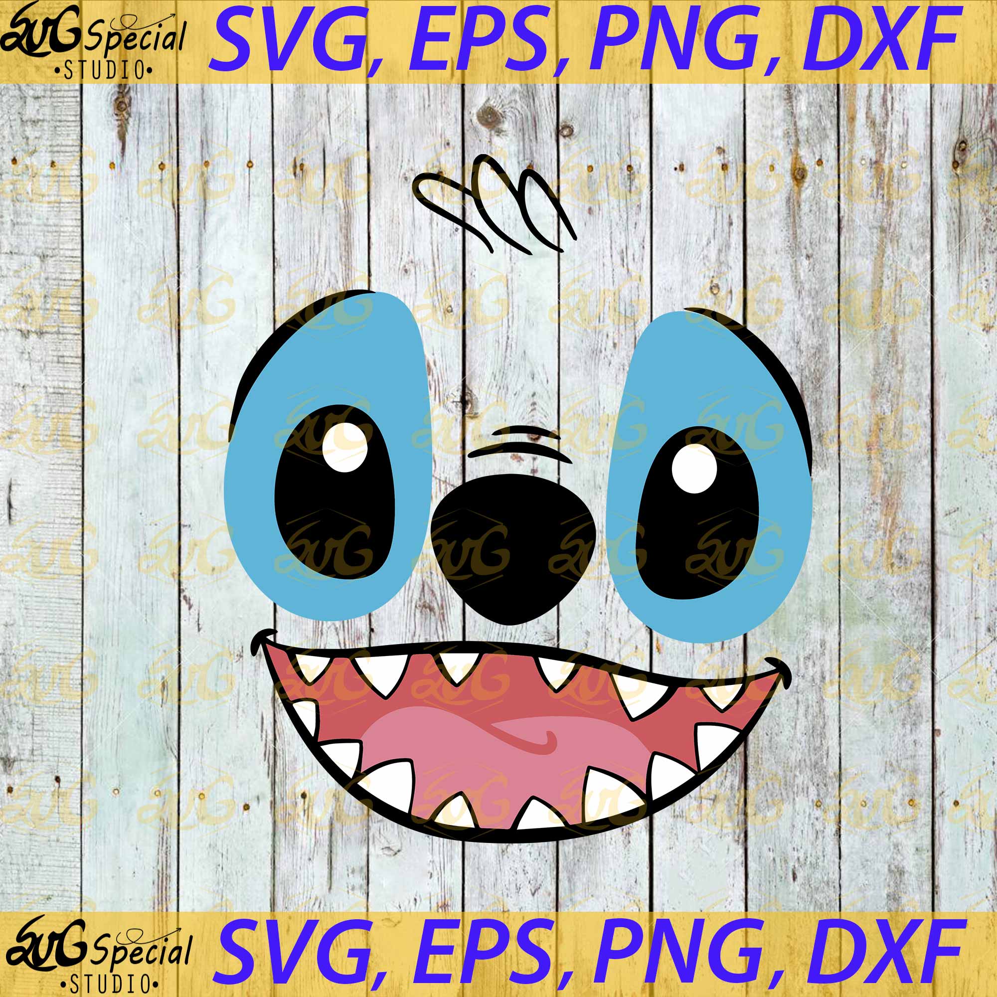 Stitch Birthday SVG dxf png clipart , cut file layered by color