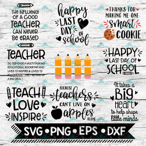 Teacher Appreciation Svg Bundle, Teacher SVG, school svg, pencil svg, teacher svg bundle, last day of school svg, teacher gift