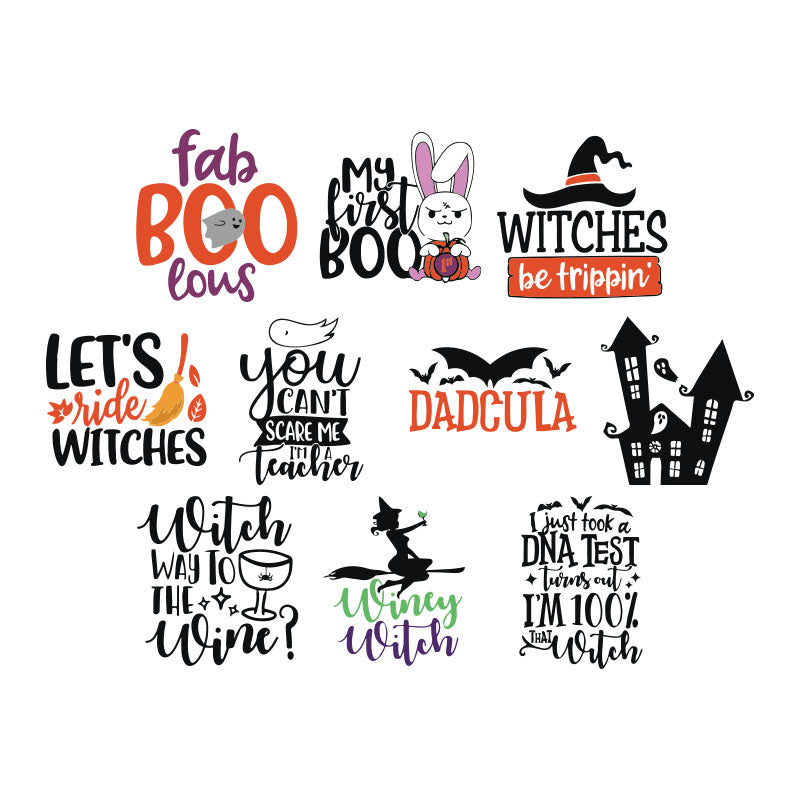 Halloween Bundle SVG, Let's ride Witches svg, I can't scare me svg ...