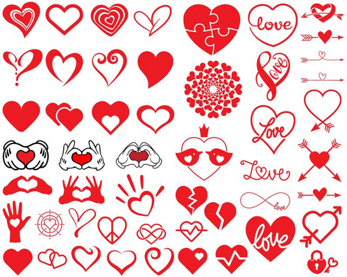 Heart SVG, Love SVG, Hearts SVG, Valentine Day Svg, Heart Symbol, For Cricut, For Silhouette, Cut Files, Vector, Digital File, Dxf, Eps, Png