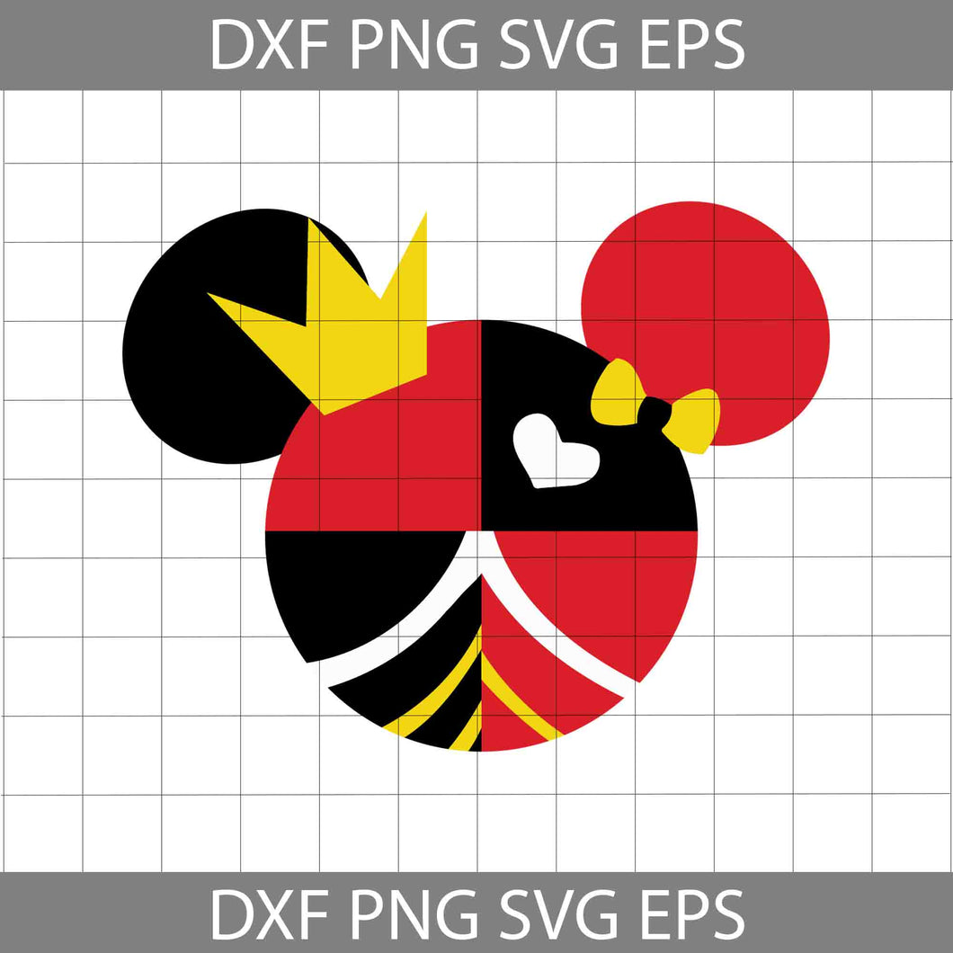Queen of hearts Mickey Mouse Ears Svg, Disney Svg, Cricut File, Clipart, SVg, Png, Eps, Dxf