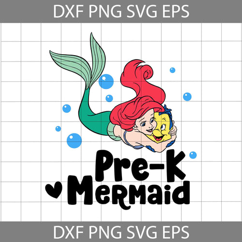 Pre-K Mermaid Svg, Back To School Svg, Cricut File, Clipart, Svg, Png, Eps, Dxf