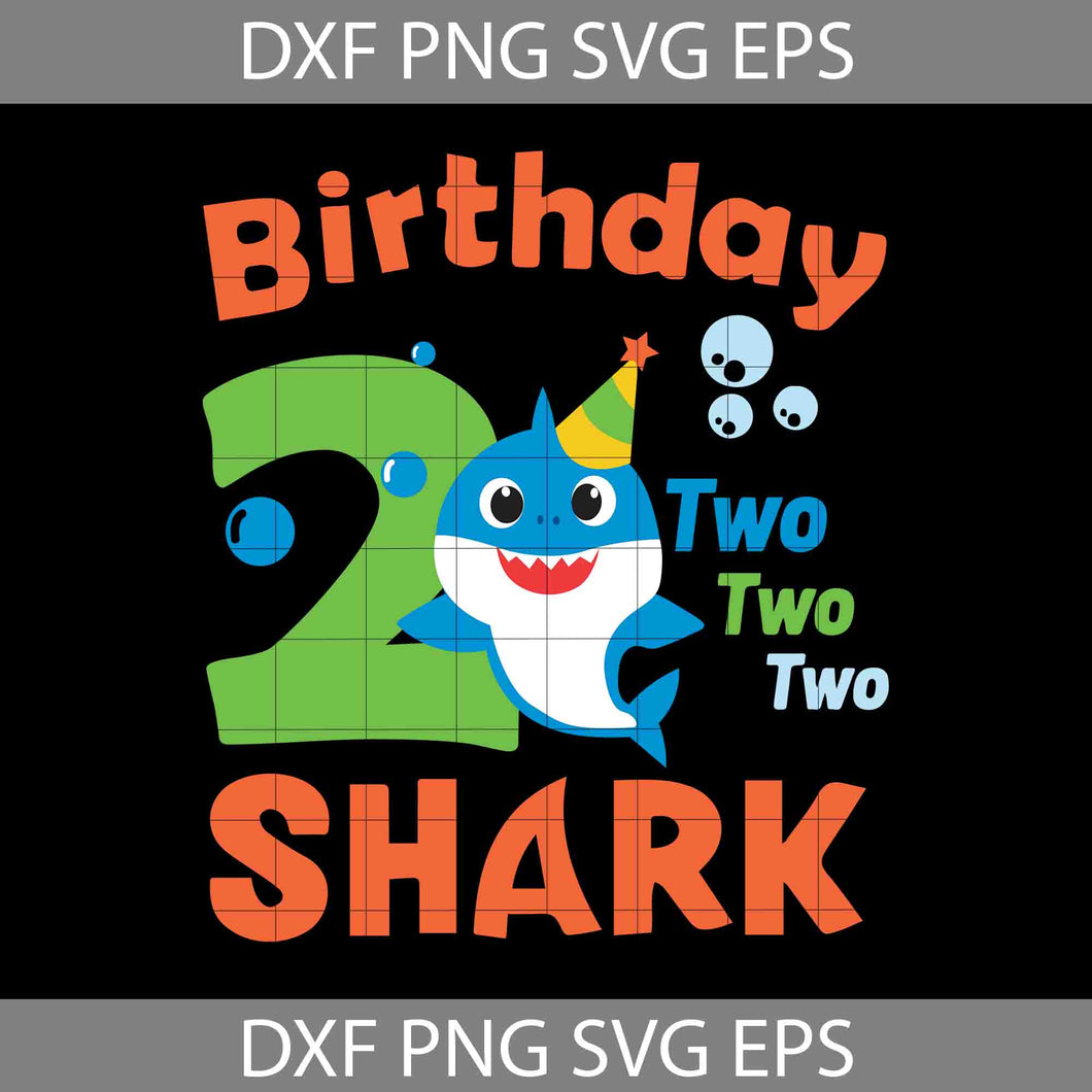 2nd Birthday Shark Svg, Baby Shark Svg, Birthday Svg, Cricut File, Clipart, Sihouette, Svg, Png, Eps, Dxf