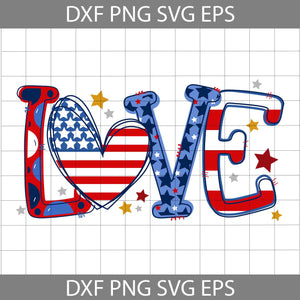 Love America svg, America Svg, 4th of July Svg, Cricut file, clipart, svg, png, eps, dxf