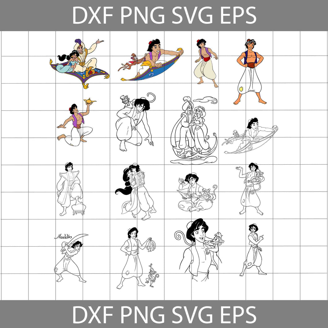 Aladdin SVg, Bundle, Disney Svg, Cricut File, Clipart, Svg, Png, Eps, Dxf