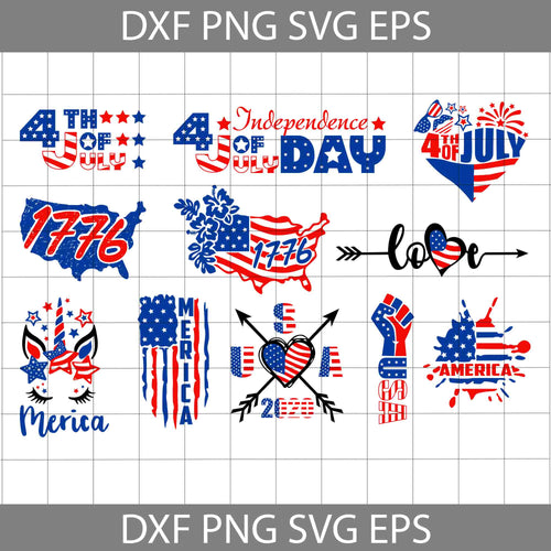 11 designs bundle 4th july, independence day svg, America Svg, cricut file, clipart, svg, png, eps, dxf