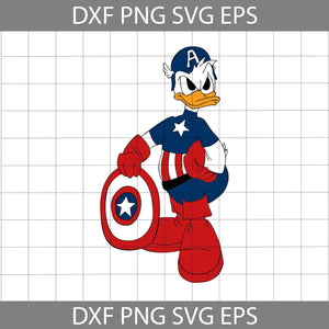 Donald Duck America SVg, Captain American Svg, 4th of July Svg, American Flag Svg, Independence day svg, cricut file, clipart, svg, png, eps, dxf