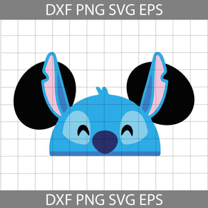 Stitch Mickey Mouse Ears Svg, Disney svg, Cricut File, Clipart, Svg, Png, Eps, Dxf