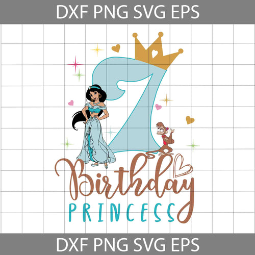 7th Jasmine Birthday svg, Birthday Princess Svg, Birthday Svg, Cricut File, Clipart, Svg, Png, Eps, Dxf