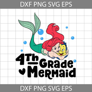 4th Grade Mermaid Svg, Back To School Svg, Cricut File, Clipart, Svg, Png, Eps, Dxf