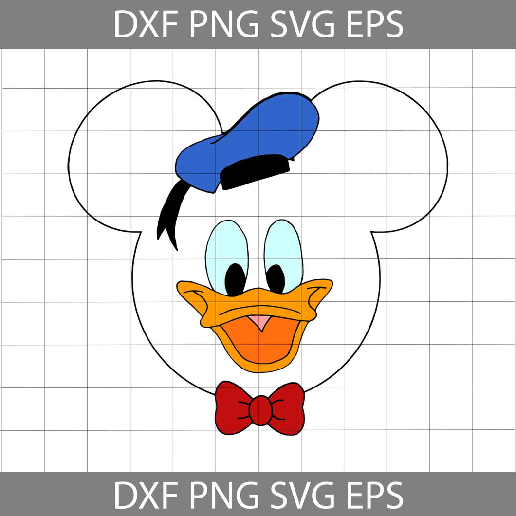 Donald duck Mickey Mouse Head svg, Disney Svg, Cricut File, Clipart, Svg, Png, Eps, Dxf