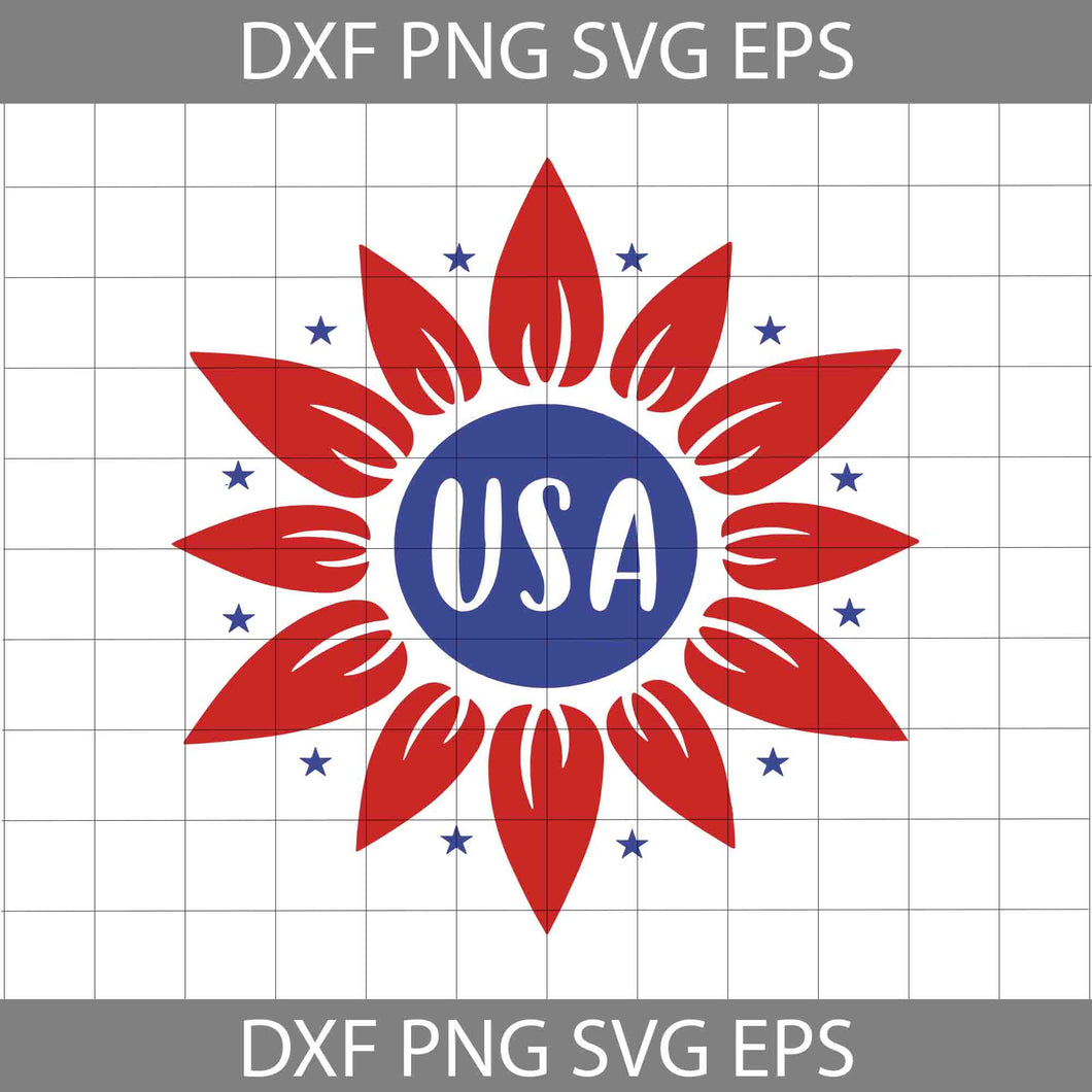 USA Sunflower Svg, 4th July Svg, Patriotic Sunflower Svg, 4th Of July Svg, Independence Day svg, cricut file, clipart, svg, png, eps, dxf