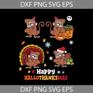 Happy Hallothanksmas Svg, Abu Svg, Aladdin Svg, Halloween Svg, Thanksgiving svg, Christmas svg, Cricut File, Clipart, Svg, Png, Eps, Dxf