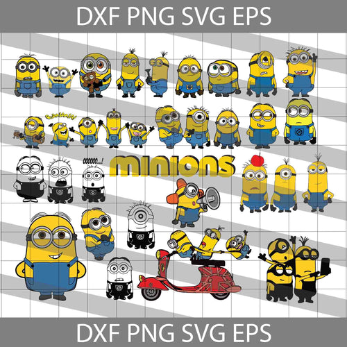 30 Minion Svg, Cute Minion, Bundle, Cricut file, clipart, Cartoon Svg, Png, Eps, Dxf