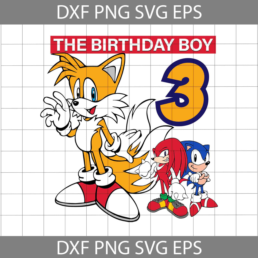3rd Birthday svg, The Birthday Boy Svg, Sonic Svg, Birthday Svg, Cricut File, Clipart, Svg, Png, Eps, Dxf