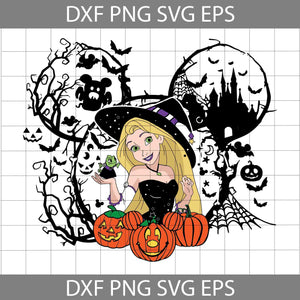 Rapunzel Witch Mickey Head Svg, Halloween Svg, Cricut File, Clipart, Svg, Png, Eps, Dxf