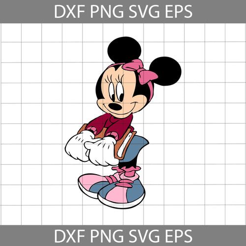 Minnie Mouse Back To School Svg, Back To School Svg, Cricut File, Clipart, Svg, Png, Eps, Dxf