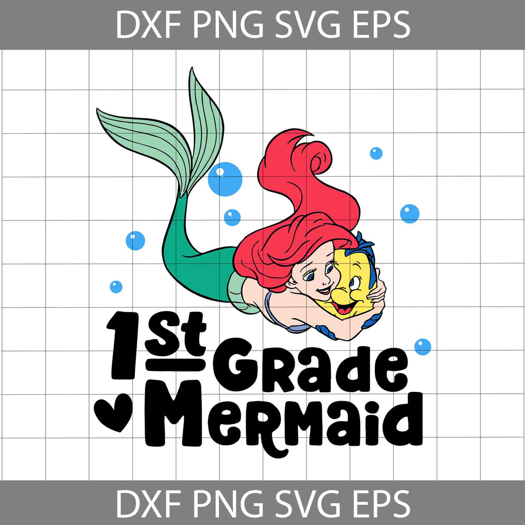 1st Grade Mermaid Svg, Back To School Svg, Cricut File, Clipart, Svg, Png, Eps, Dxf
