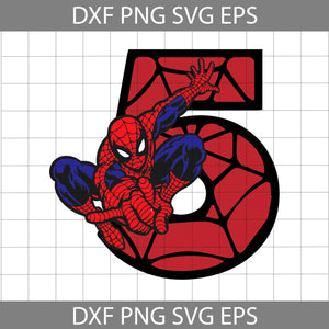 5th Spiderman Birthday svg, Birthday svg, Cricut file, clipart, svg, png, eps, dxf