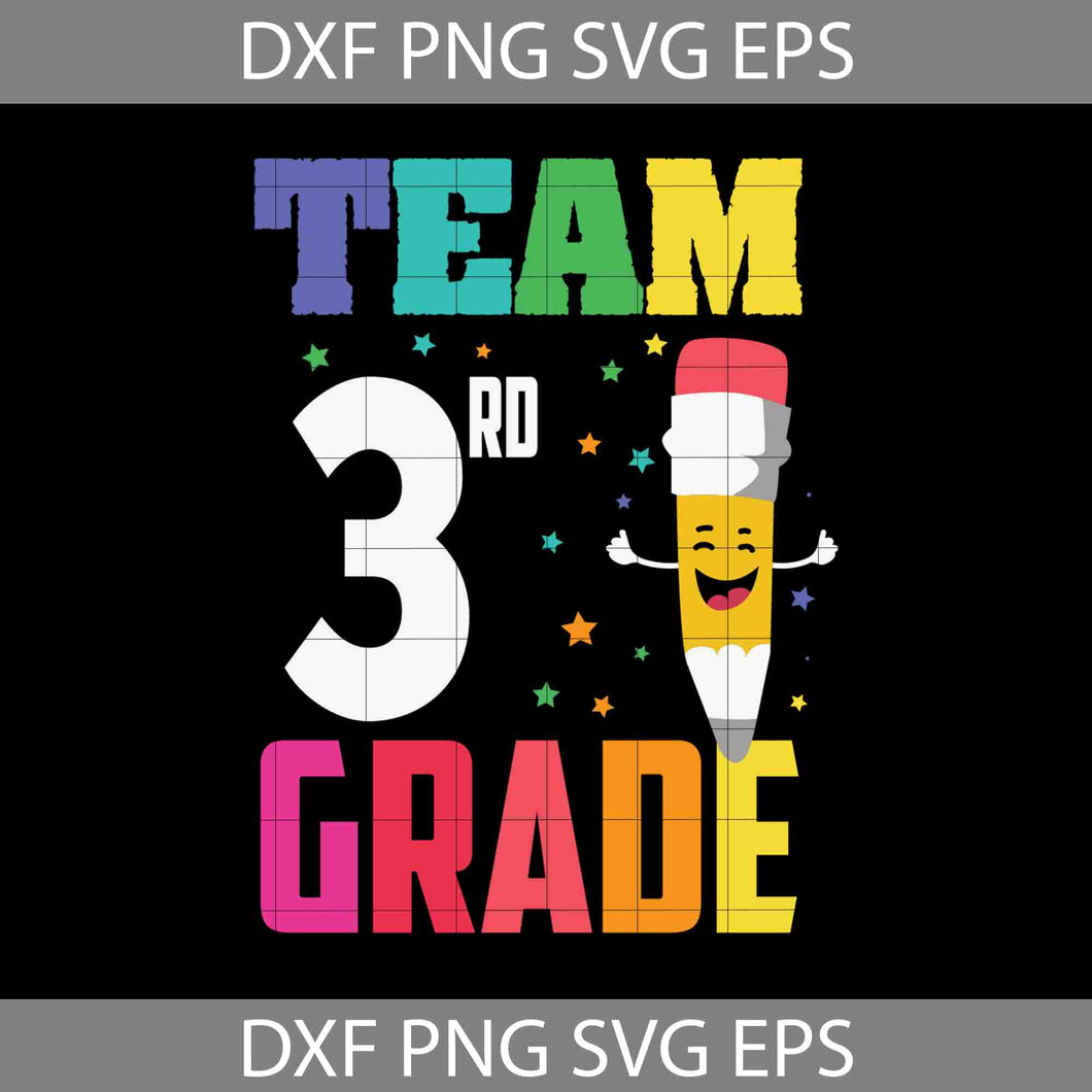 Team 3rd Grade Svg, Back To School Svg, Cricut file, Clipart, Svg, Png, Eps, Dxf