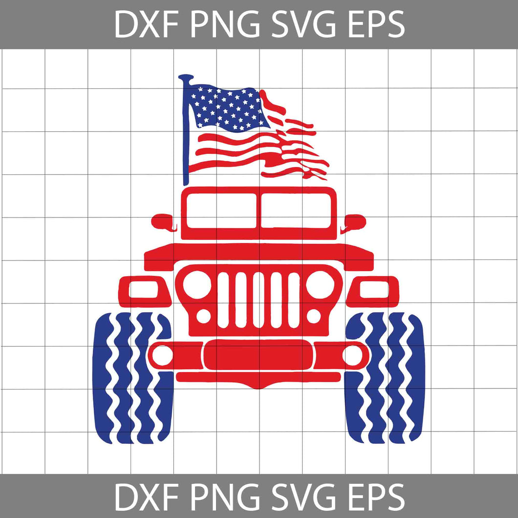 Jeep Fourth Of July Svg, USA Flag Svg, 4th Of July SVg, Independence day svg, cricut file, clipart, svg, png, eps, dxf