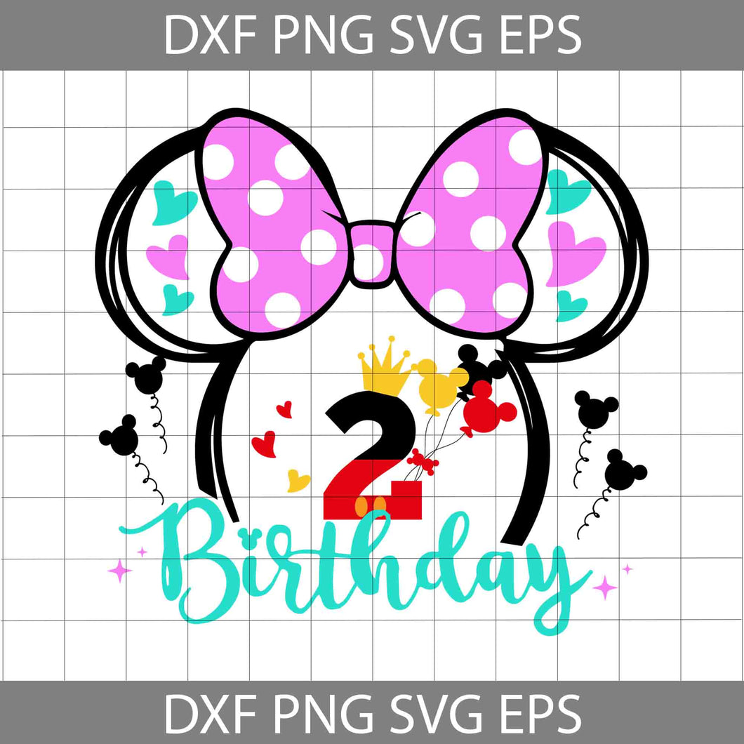 2nd Birthday Mickey Mouse Svg, Birthday Princess Svg, Birthday Svg, Cricut File, Clipart, SVg, Png, Eps, dxf