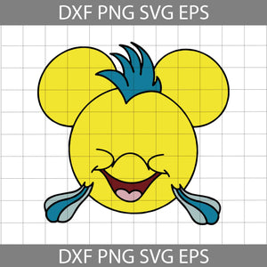 Flounder Mickey Mouse Head svg, Disney Svg, Cricut File, Clipart, Svg, Png, Eps, Dxf