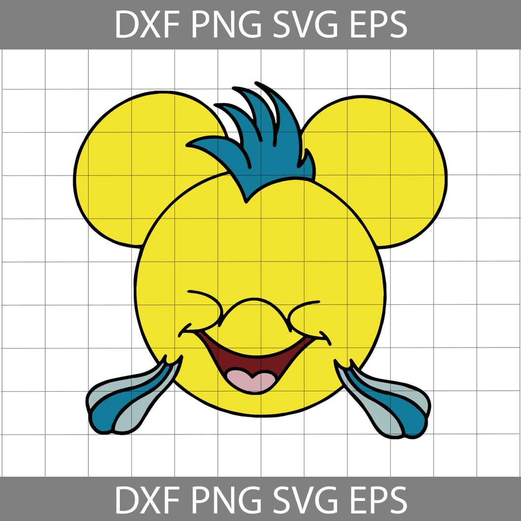 Flounder Mickey Mouse Head svg, Disney Svg, Cricut File, Clipart, Svg, Png, Eps, Dxf