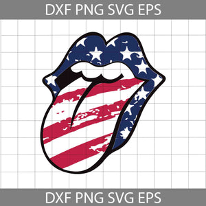 Rolling Stones Lips with Tongue Out Stars & Stripes Svg, American Flag Tongue Svg, Kiss Lips Svg, 4th of July svg, America SVg, cricut file, clipart, svg, png, eps, dxf