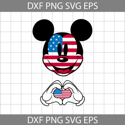 Mickey Mouse Hands USA Flag Heart svg, 4th Of July Svg, Independence Day Svg, cricut file, clipart, svg, png, eps, dxf