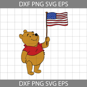 American Pooh Svg, Winnie The Pooh Svg, 4th of July Svg, American Flag Svg, Independence day svg, cricut file, clipart, svg, png, eps, dxf