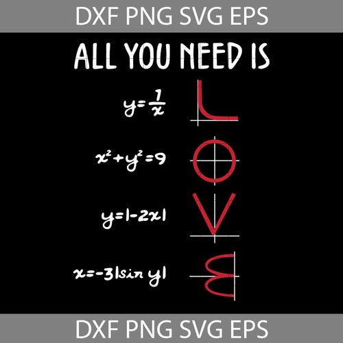 All You Need Is Love Function Graph Math Funny Mathematics Svg, Math svg, Subject svg, school svg, cricut file, clipart, svg, png, eps, dxf