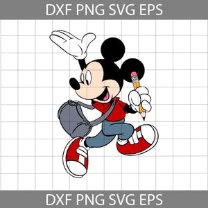 Mickey Mouse Back To School Svg, Back To School Svg, Cricut File, Clipart, Svg, Png, Eps, Dxf