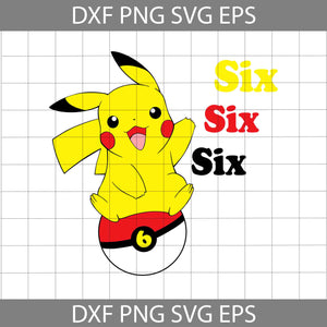 6th Pikachu Birthday svg, Pokemon Birthday Svg, Birthday svg, Cricut File, Clipart, Svg, Png, Eps, Dxf