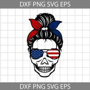 Messy Bun Svg, 4th of july svg, American flag svg, Independence day svg, cricut file, clipart, svg, png, eps, dxf