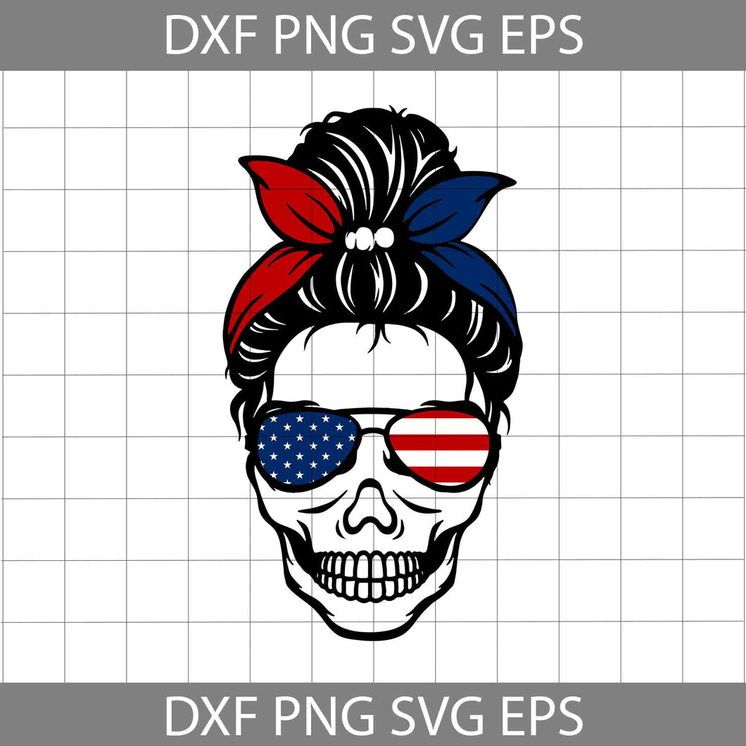 Messy Bun Svg, 4th of july svg, American flag svg, Independence day svg, cricut file, clipart, svg, png, eps, dxf