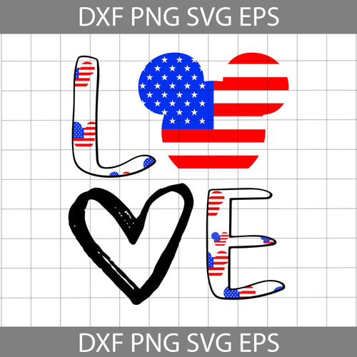 Love Mickey Mouse Disney svg, American Flag svg, 4th of July svg, Independence day svg, cricut file, clipart, svg, png, eps, dxf