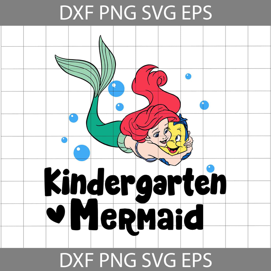 Kindergarten Mermaid Svg, Back To School Svg, Cricut File, Clipart, Svg, Png, Eps, Dxf