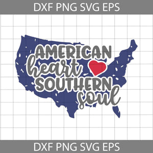 American heart southern soul svg, heart Svg, 4th of July Svg, American Flag Svg, Independence day svg, Cricut File, Clipart, svg, png, eps, dxf